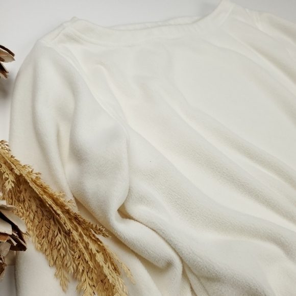 New Lands' End Cream Super Soft Fleece Pullover Sz XL / 18 - Picture 7 of 13